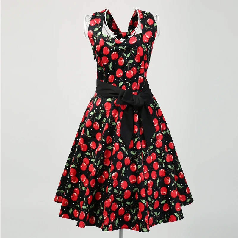 Женское винтажное платье с цветочным принтом Candow сексуальное Клубное лямкой на