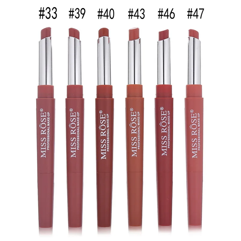 MISS ROSE двухголовый карандаш для губ 12 цветов Водостойкая Подводка долговечный