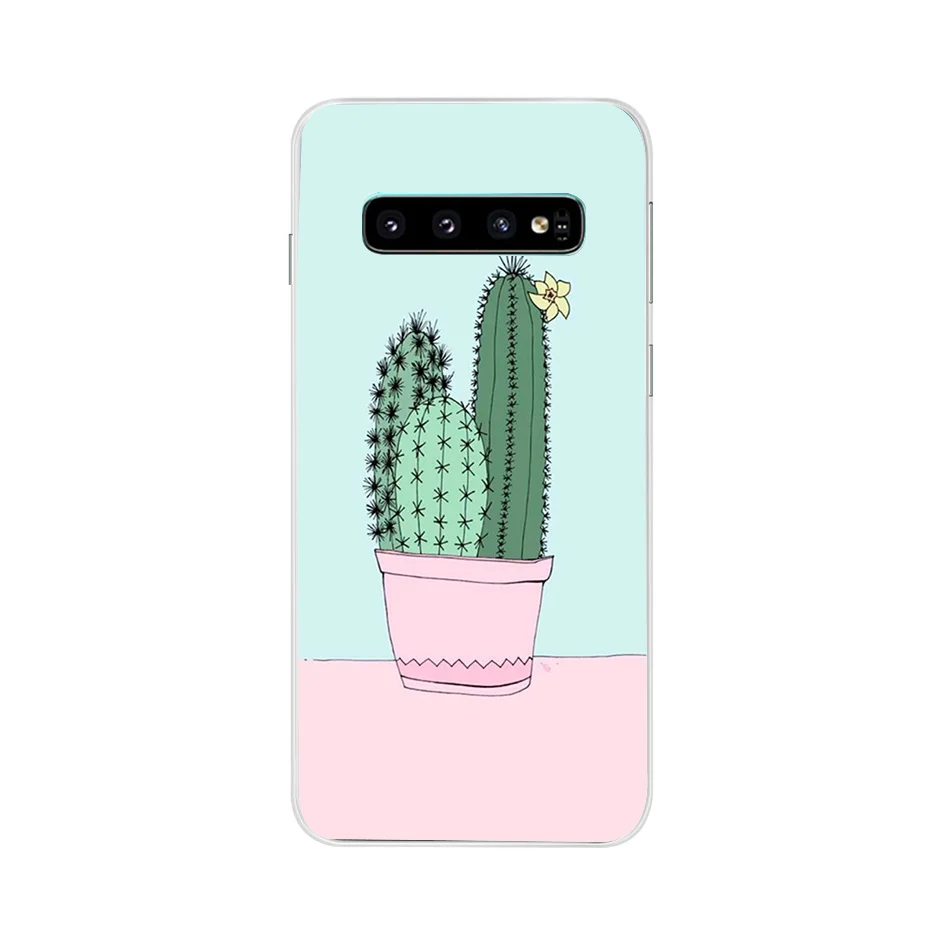 Чехол для Samsung S10 Plus lite мягкий силиконовый милый розовый кактус чехлы A7 2018 чехол S 10