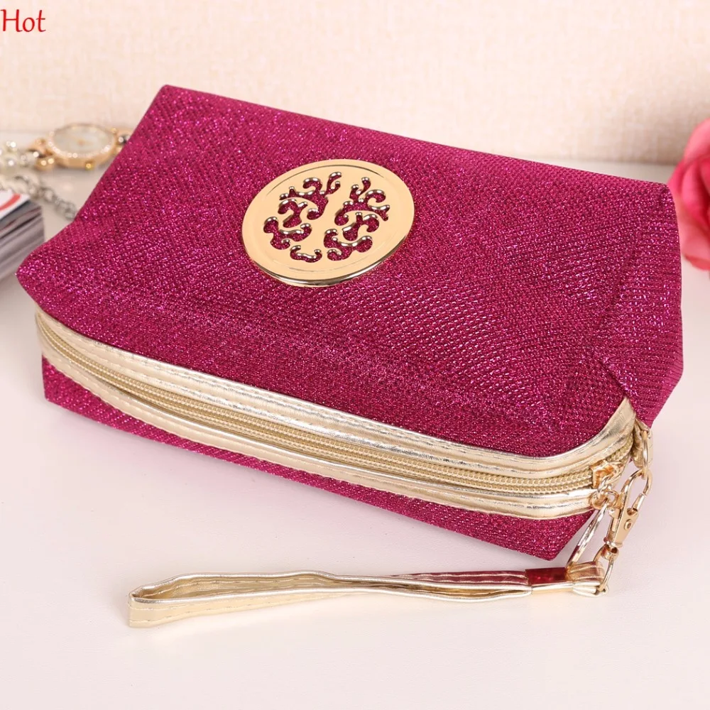 Женская косметичка для макияжа с блестками хранения переносная ванной комнаты