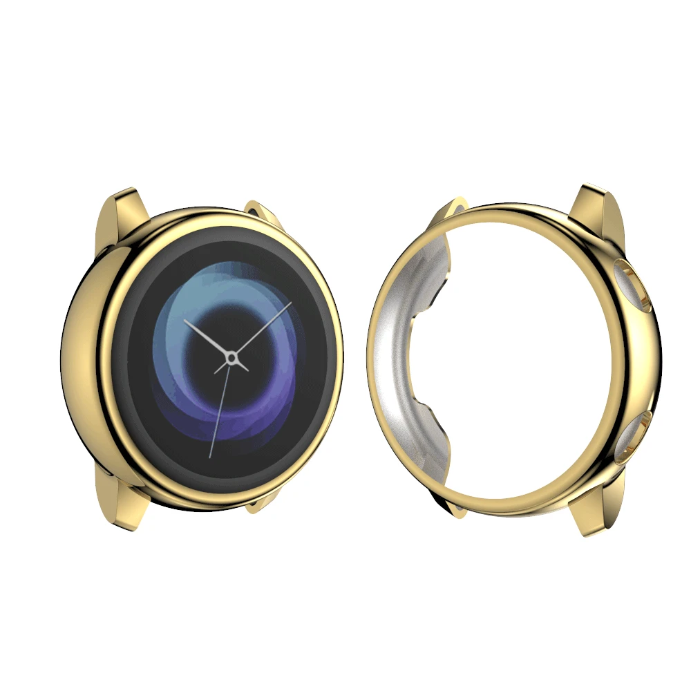 Gold Чехол для samsung galaxy watch active чехол-бампер аксессуары протектор полный охват мягкий силиконовый защитный чехол для экрана - Цвет: Gold