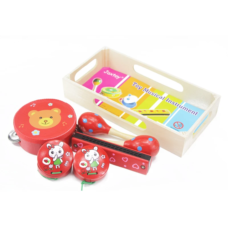 AIMIGUO деревянные музыкальные инструменты Набор детских деревянных музыкальных