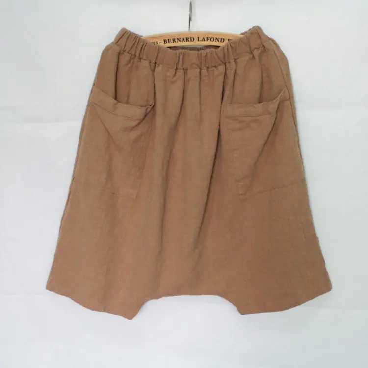 Новинка лета 2017 женские модные свободные брюки из хлопка и льна Капри