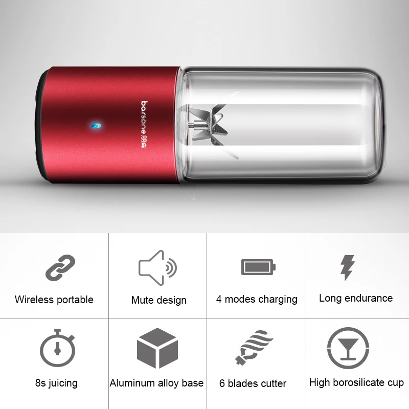 

Orange Citrus Fruit Food Mini Juicer Electric Wireless USB Portable Juice Smoothie Bottle Blender With Lid Double Glass Cups