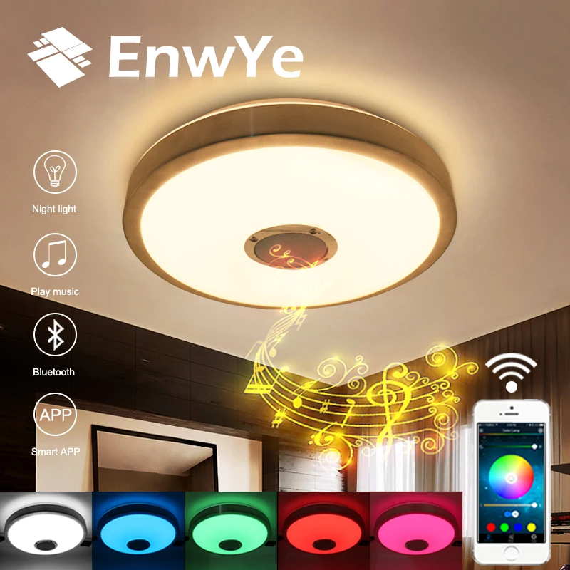 EnwYe 23 Вт RGB светодиодная музыкальная Bluetooth потолочная лампа 220В современная с