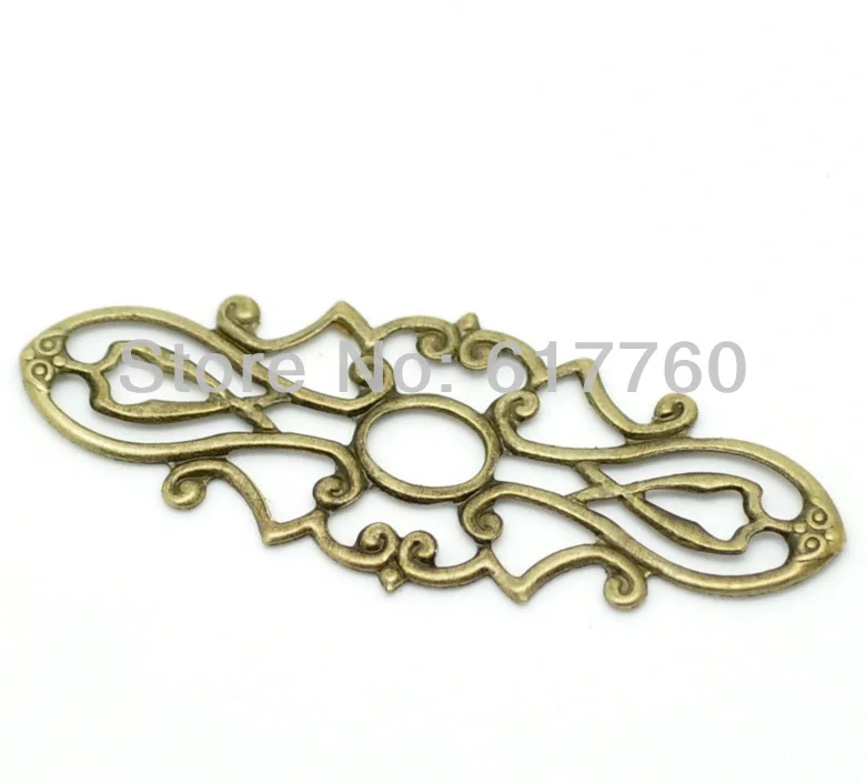 

Free shipping-100Pcs Antique Bronze Filigree Wraps Connectors DIY Jewelry Findings 3.8x1.5cm(1-1/2"x5/8") J0064