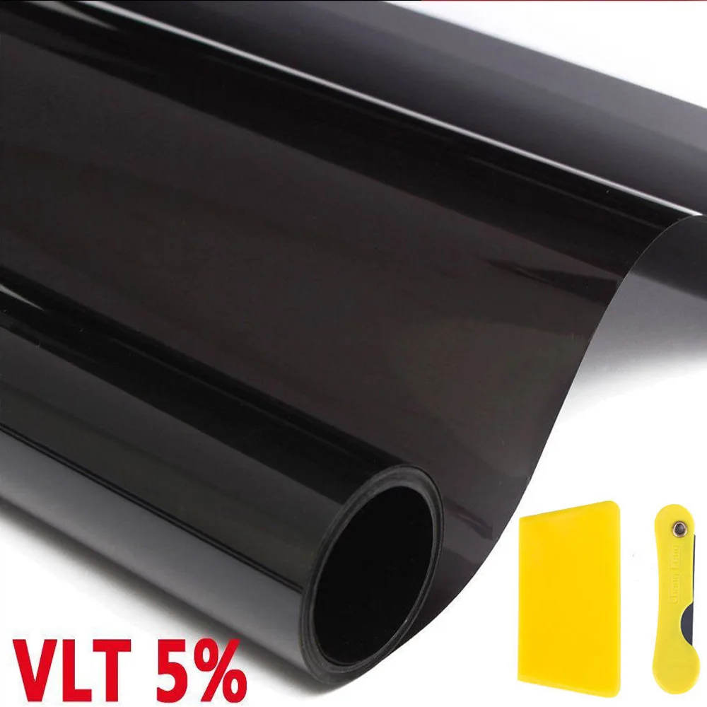 Uncut 300cm Car Side Window Tint Roll 5% VLT Auto Home Window Glass Summer Solar UV Protector Car Sticker Films