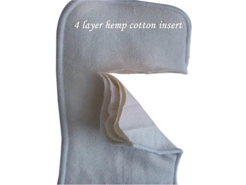 2017 Free Shipping 4 Layer  Organic  Hemp Cotton Insert for baby Cloth Diaper nappy, 55% hemp, 45% organic  200pcs/lot