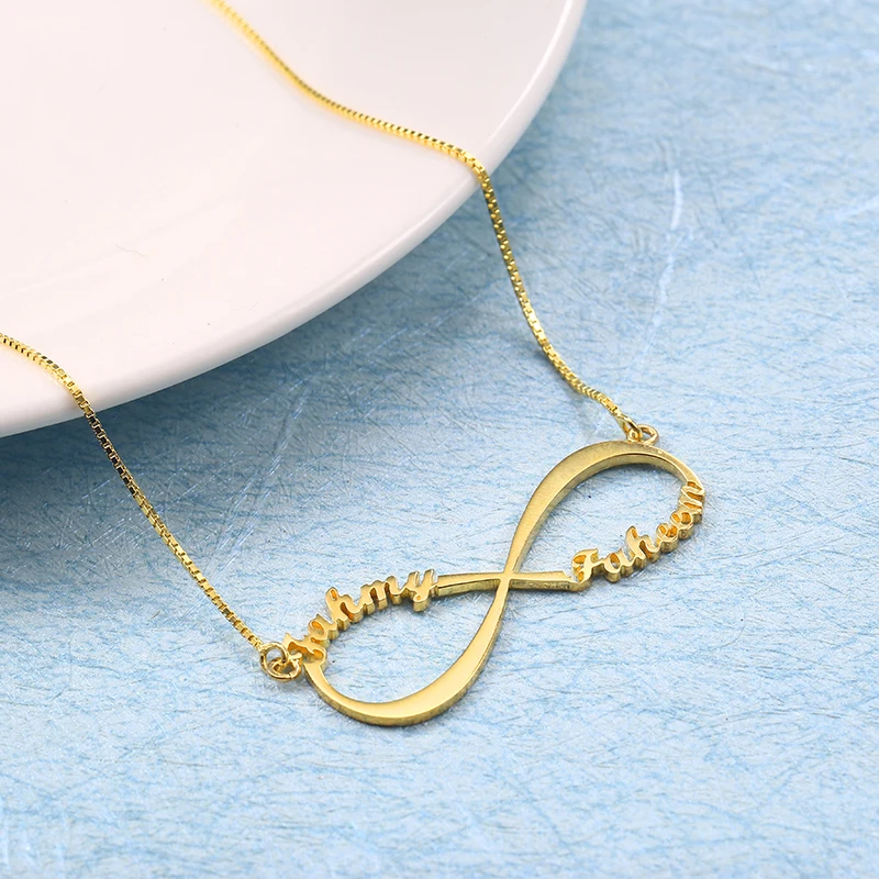WindJune Бесконечность на заказ двойное имя ожерелье для женщин Namenecklace & Подвеска