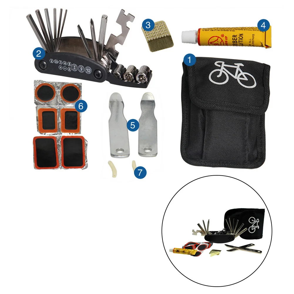 Multitool Cycling Tire Repair Service Portable Tools and Bag Bike Bicycle Tool Box Kit Set | Спорт и развлечения