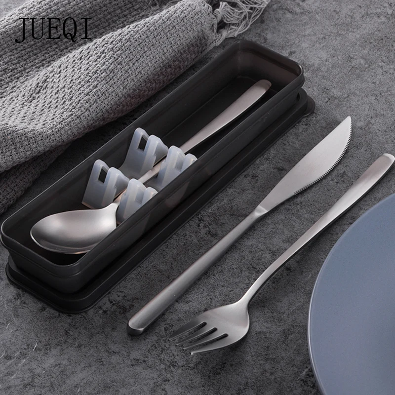 JueQi Camping Tableware Set Cutlery Stainless Steel 304 Utensils Kitchen Dinnerware include Knife Fork TeaSpoons | Дом и сад