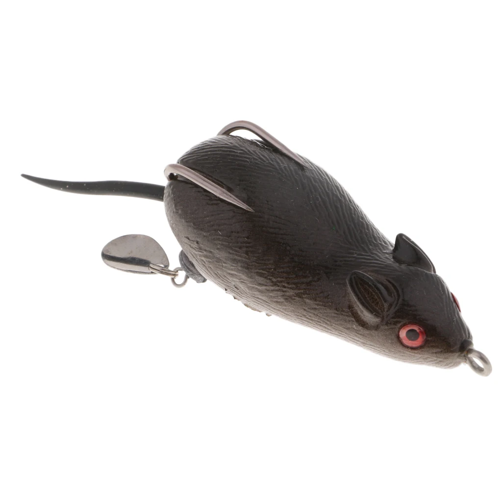Плавающая мягкая резиновая рыболовная приманка Weedless Topwater Mouse для ловли
