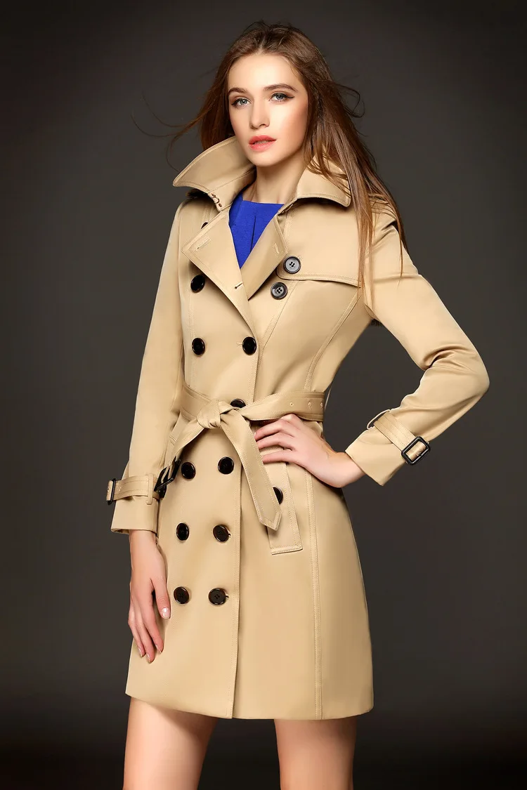 Wholesale New 2014 High-End Women's Fashion Plus Size Coat Parkas Slim Fit Windbreaker Brand Double Breasted Overcoat | Женская