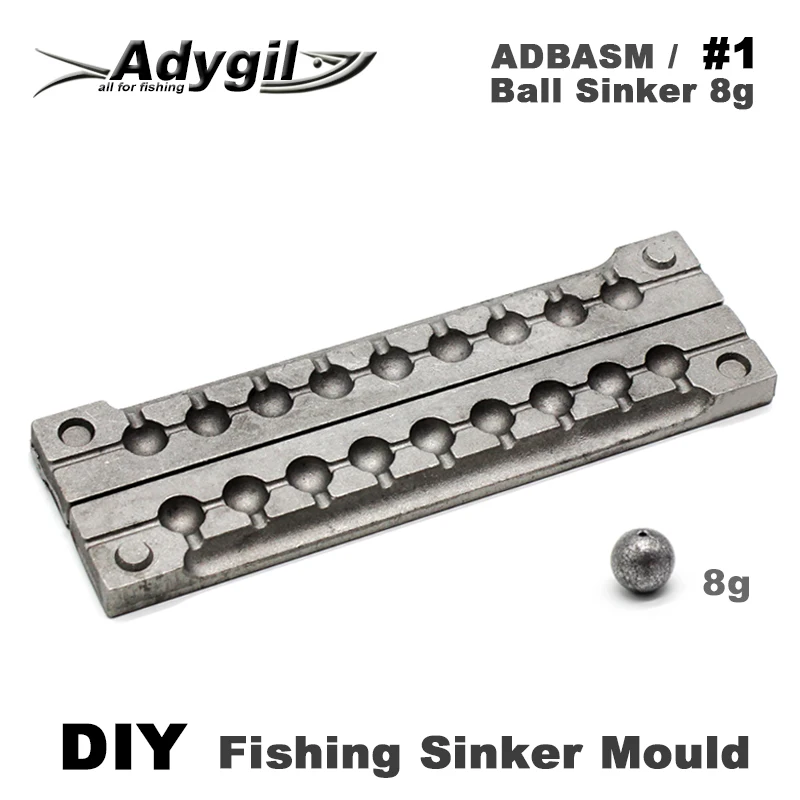 DIY рыболовный шар adyil грузило форма ADBASM/#1 8 г 9 полостей|Рыболовные снасти| |