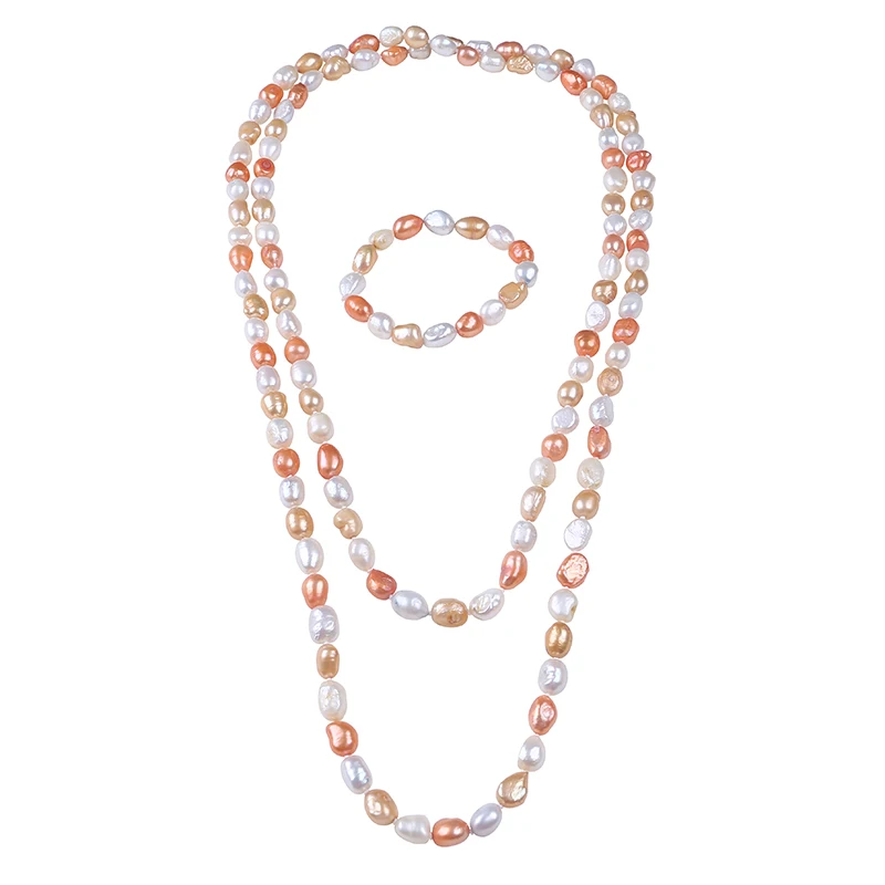 Женское ожерелье из натурального жемчуга длиной 158 см|necklace bracelet jewelry set|jewelry setsnecklace