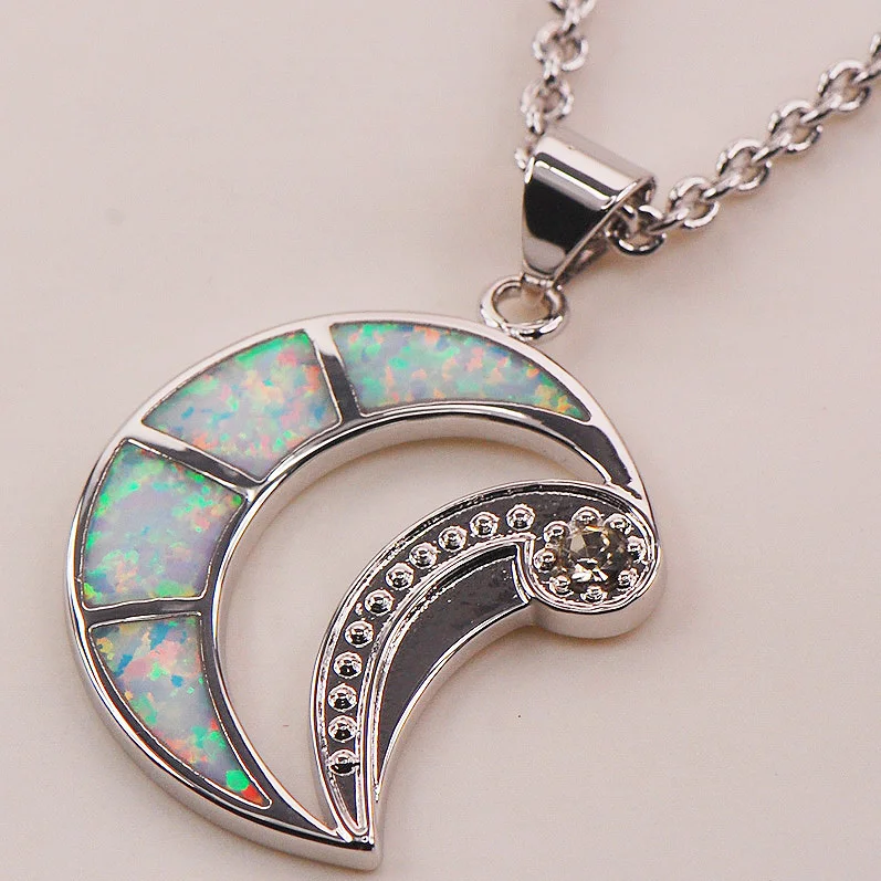

White Fire Opal 925 Sterling Silver Fashion Jewelry Pendant P164