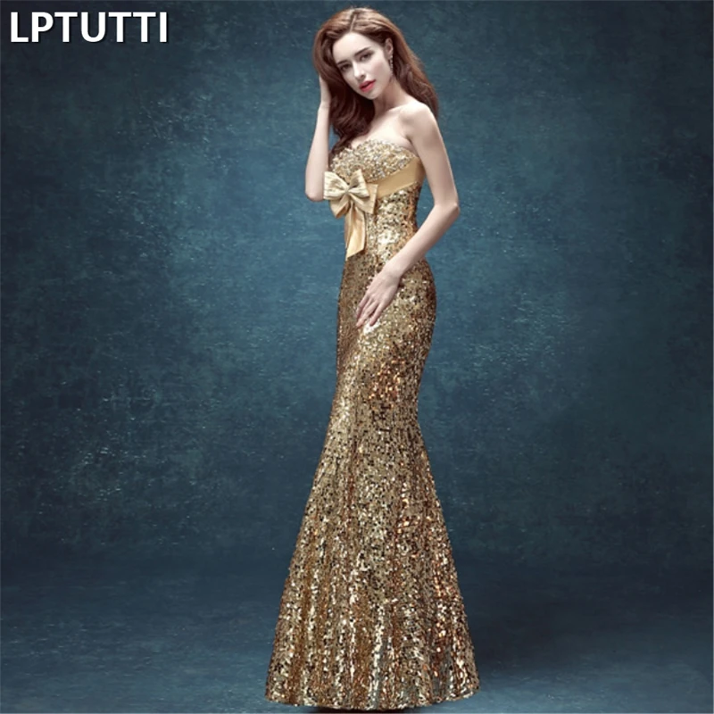 LPTUTTI Crystal Sequin New For Women Elegant Date Ceremony Party Prom Gown Formal Gala Events Luxury Long Evening Dresses | Свадьбы и