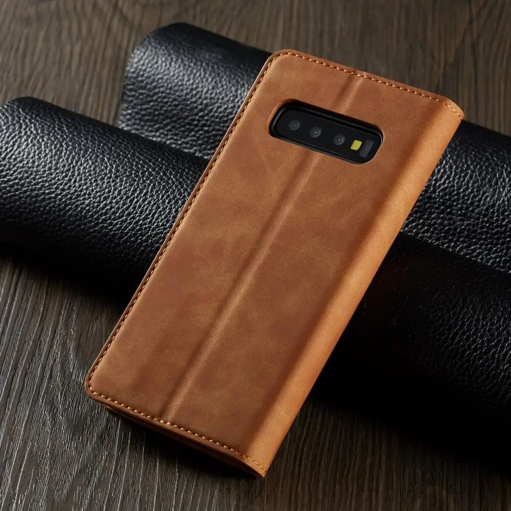 Роскошный деловой кожаный чехол для телефона Samsung Galaxy S10 S10e магнитный кошелек Plus