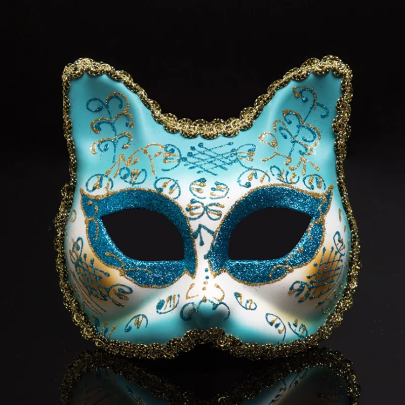 Вечерние маскарадные маски с милым котом 6 цветов Маскарадная маска на Хеллоуин и