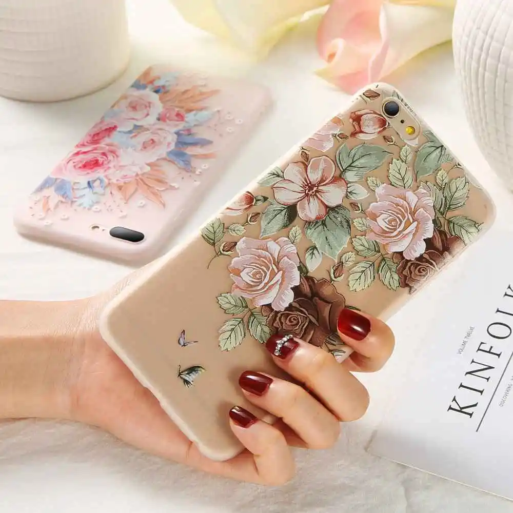 Чехол KISSCASE Flower для iPhone 7 6 6s 8 Plus X XS MAX XR противоударный чехол телефона 6S задняя