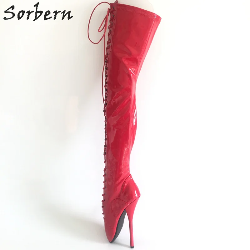 Женские сапоги ботфорты Sorbern на каблуке столбике яркие цвета|knee boots|over knee bootsover the