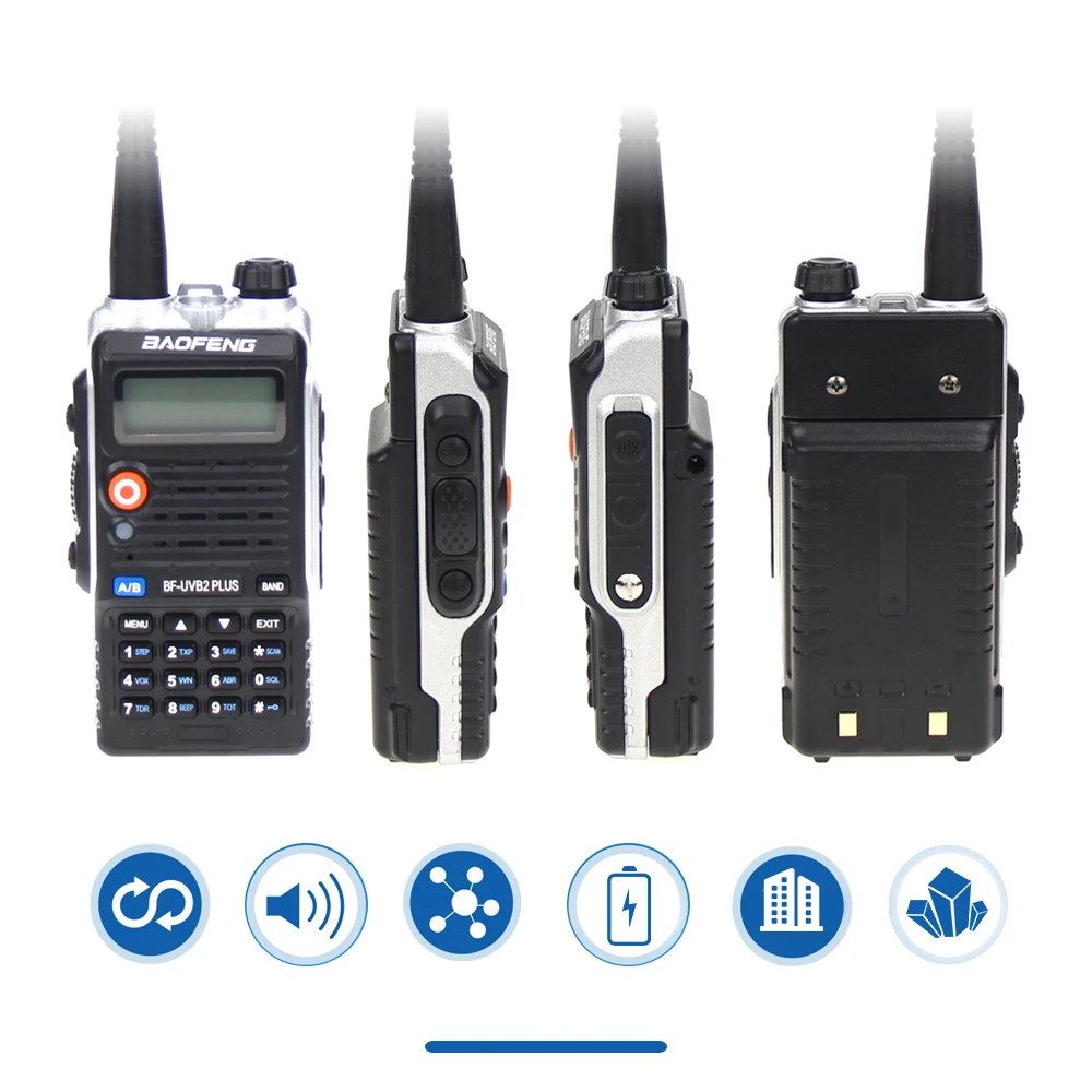 Baofeng UVB2 Plus UV-B2 Walkie Talkie Waterproof Dual Band VHF/UHF Two Way Radio interphone Ham CB Radio Handheld Transceiver