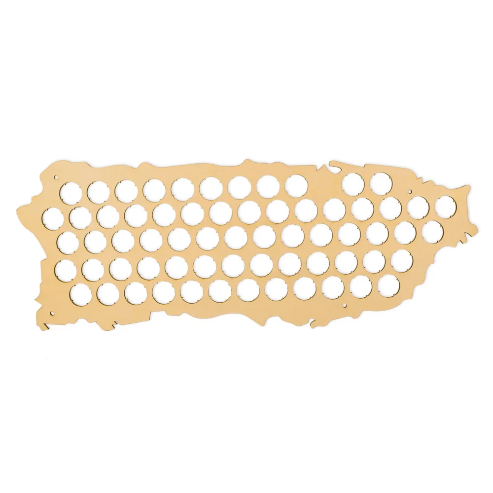 Настенная пивная Кепка карта Пуэрто Рико деревянная демонстрационная доска