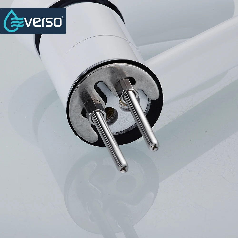 Современный латунный Смеситель для раковины EVERSO кран одно отверстие белая