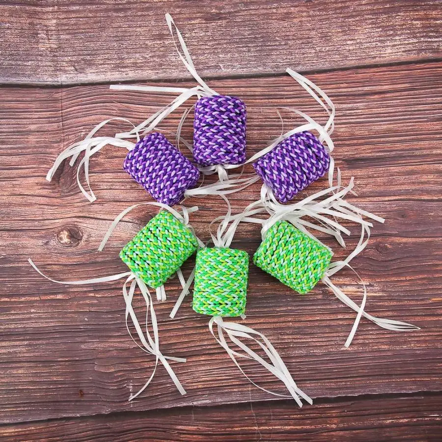 Игрушки для кошек товары 6 шт. хлопковые веревки роликовые игрушки с лентой