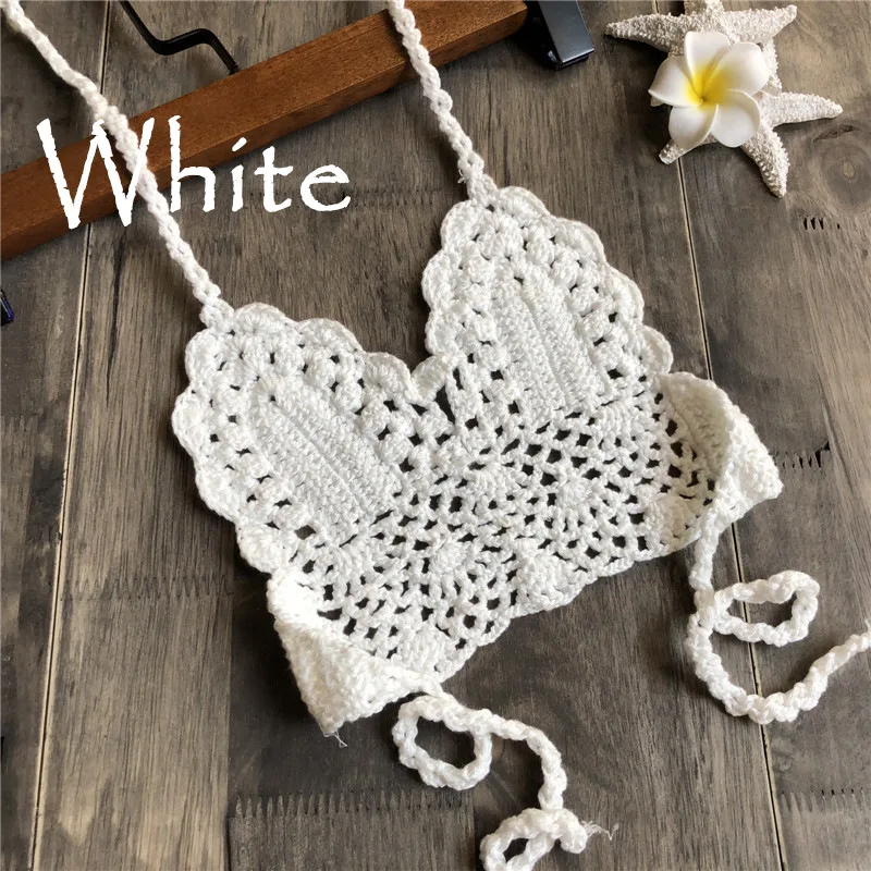 Children Crochet Bikini Top Sexy Hollow Out Halter V-neck Lace Tops Girls Baby Cotton Bra Free Ship | Спорт и развлечения