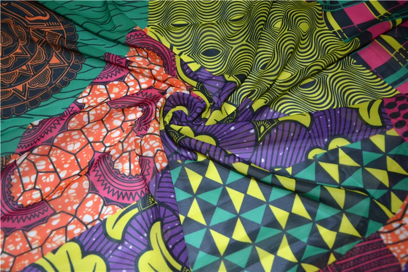 Мягкая и дышащая шифоновая ткань с принтом не прозрачная из полиэстера шифоновый