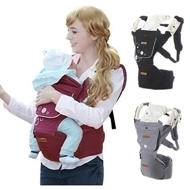 

2018 Hot sale Comfortable Fashion Infant Sling Soft Natural Wrap Sling Baby Backpack Breathable Hipseat Kangaroo bag baby wrap1