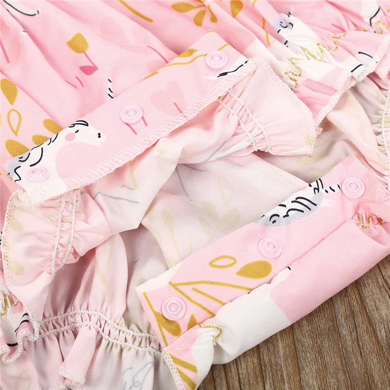 Для новорожденных Обувь для девочек Единорог боди Подтяжки женщин Цветочный