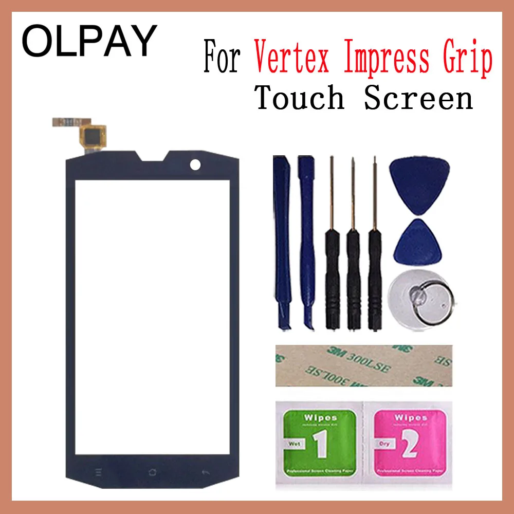 OLPAY 5," для Vertex Impress Grip сенсорный экран стекло дигитайзер панель объектив сенсор стекло Бесплатный клей и салфетки