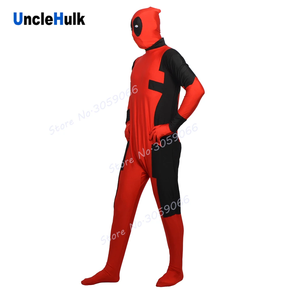 Костюм Zentai из упрощенного спандекса Дэдпула (с резиновыми линзами) | UncleHulk