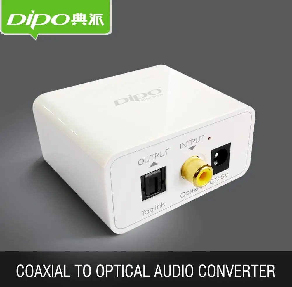DIPO коаксиальный RCA к оптическому Toslink Цифровой аудио конвертер SPDIF S/PDIF декодер тв