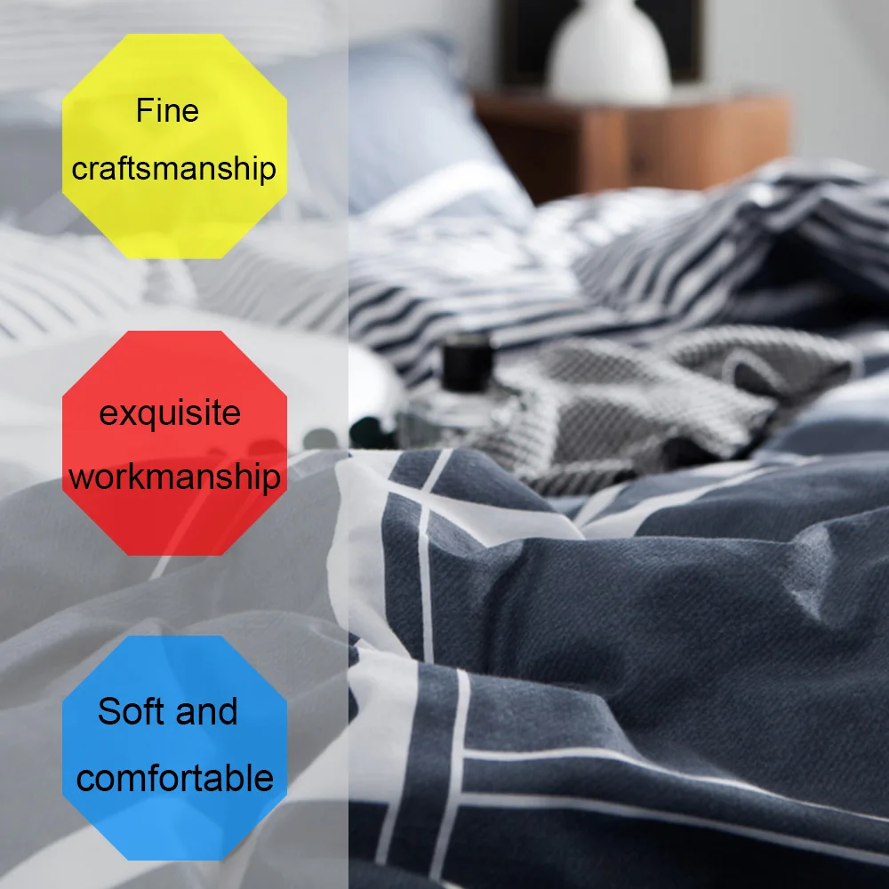 Постельное белье в скандинавскую клетку пододеяльник наволочка домашнее