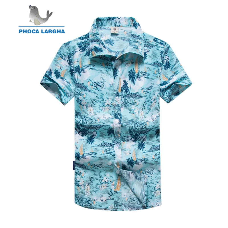Новая мужская гавайская рубашка camisa masculina с принтом пляжные повседневные рубашки