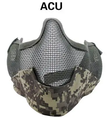 Высокое качество V2 жесткий металлическая сетка половину лица страйкбол защиты с