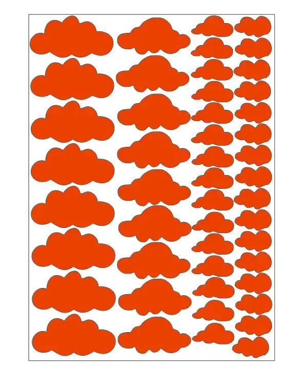 Red 48 шт. Мультяшные милые облака наклейки на стену для детей детские комнаты подарки для мальчиков и девочек художественная роспись украшения для шкафа виниловые наклейки на стены - Цвет: Red
