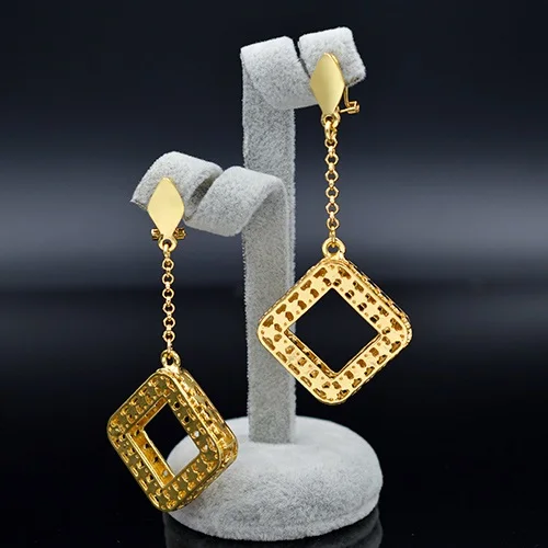 Earrings G Солнечный Электрический вездеход на ДУ Для женщин колье серьги кулон украшения наборы Star квадрат Макси ювелирные комплекты Dubai - Окраска металла: Earrings G