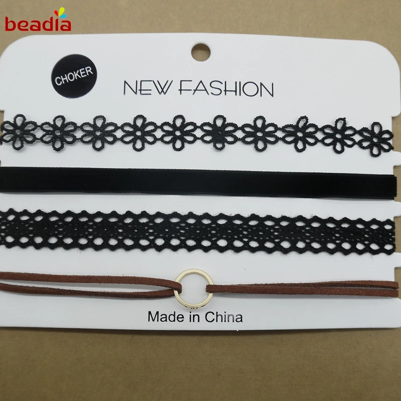 Модные ювелирные изделия 4 шт./компл. кружевное ожерелье чокер комбинированное