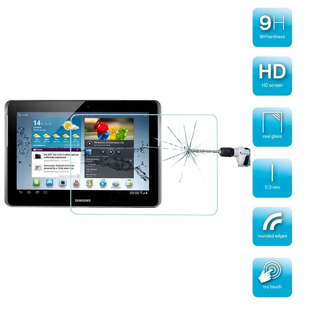 10 1 &quotЗащита экрана закаленное стекло для Samsung Galaxy Tab 2 P5100 Защитная пленка Note N8000