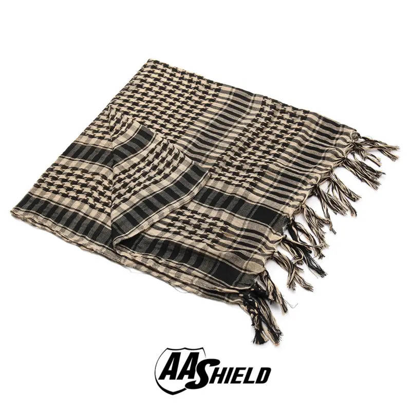 

AA Shield Military Arab Lightweight Scarf Desert Tactical Shemagh Army KeffIyeh Outdoor Scarf Multiple Color Tan
