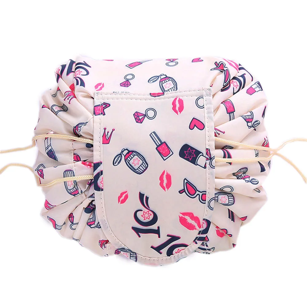 Принтовый дизайн косметичка Drawstring макияж Чехол Для женщин для путешествий