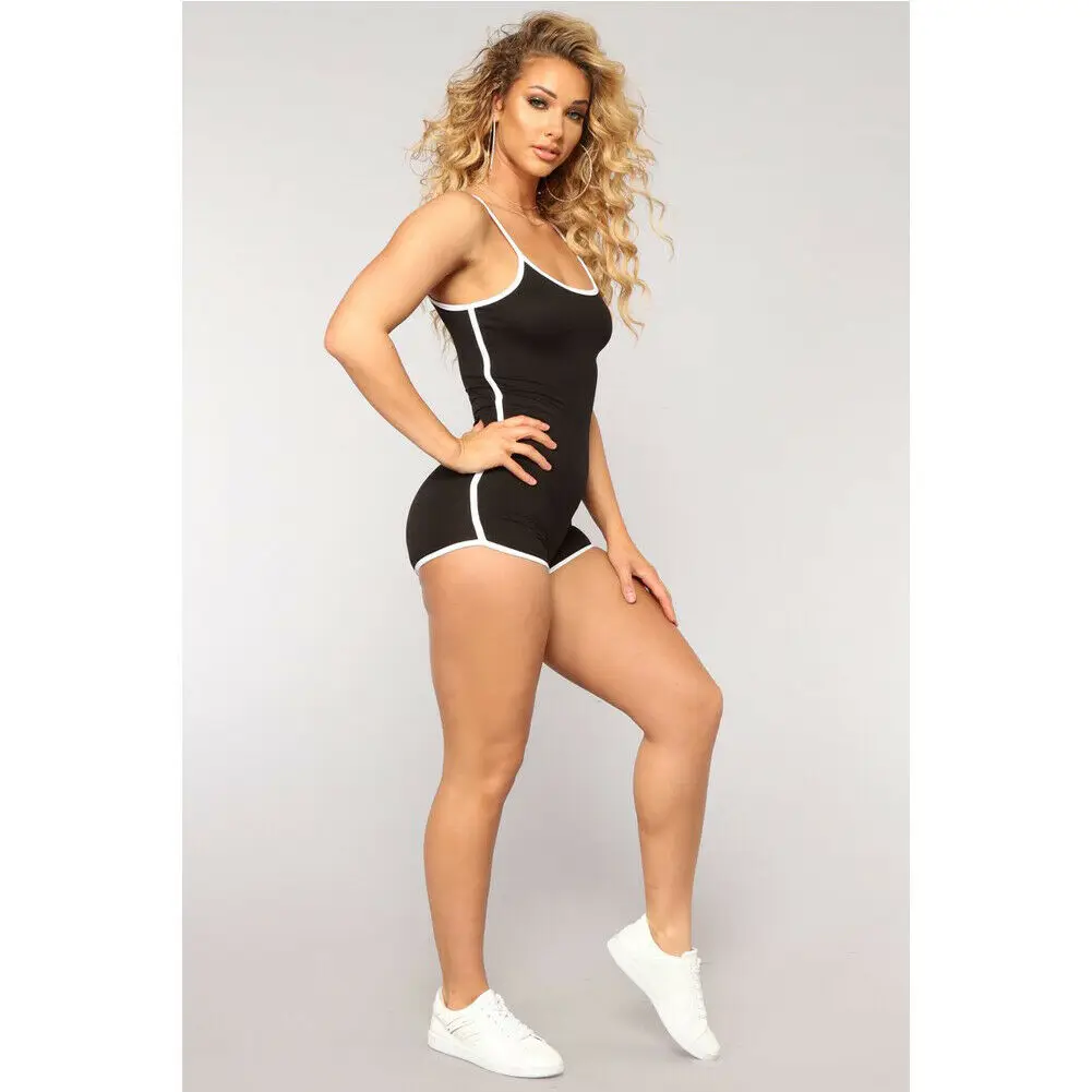 Женский летний Повседневный Облегающий комбинезон без рукавов Клубные колготки