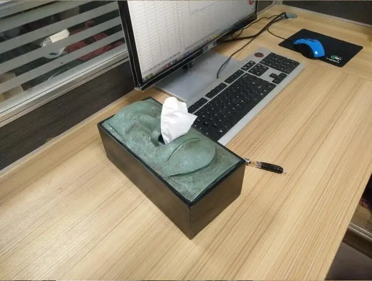 1 шт. Пасхальный остров голова Sir Tissue Box Пасхальный каменный остров статуя Голова рыцаря Tiki крышка креативный домашний офис держатель ткани
