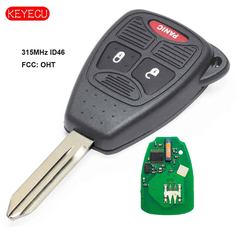 Дистанционный ключ Keyecu 315 МГц ID46 3 кнопочный Автомобильный для 2006 2007 2008 Dodge 1500 2500 3500