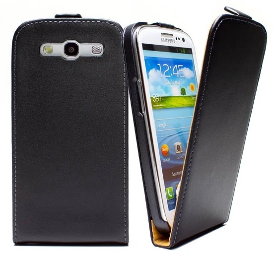 

Genuine Leather Flip Case For Samsung Galaxy S3 GT-I9300 case Flip cover + Free S3 Screen Protector