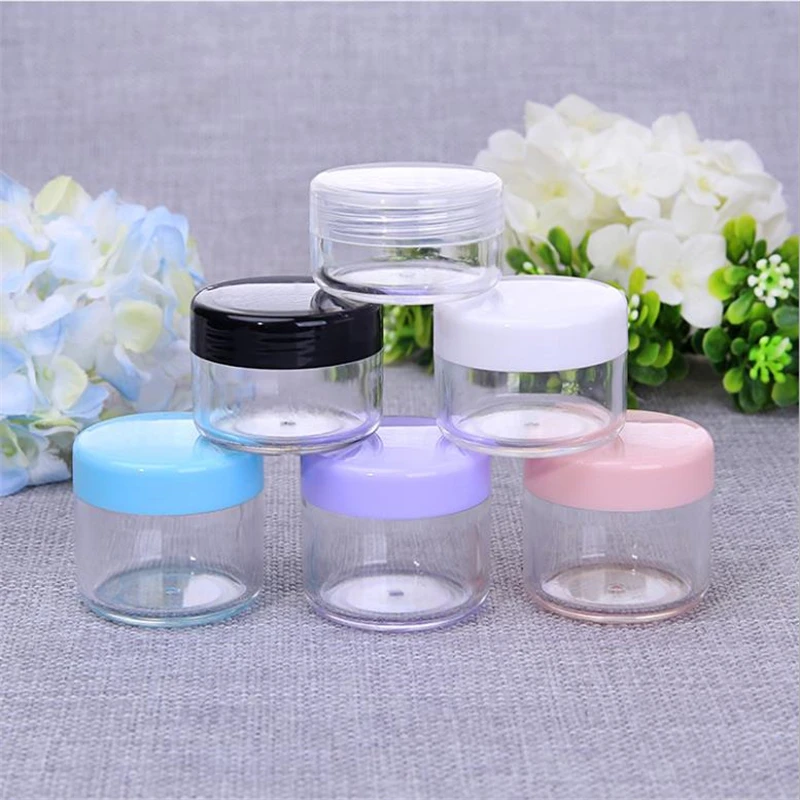 

Transparent Cosmetics Jar Box Makeup Cream Nail Art Cosmetic Bead Storage Pot Container Round Bottle Portable Plastic Case